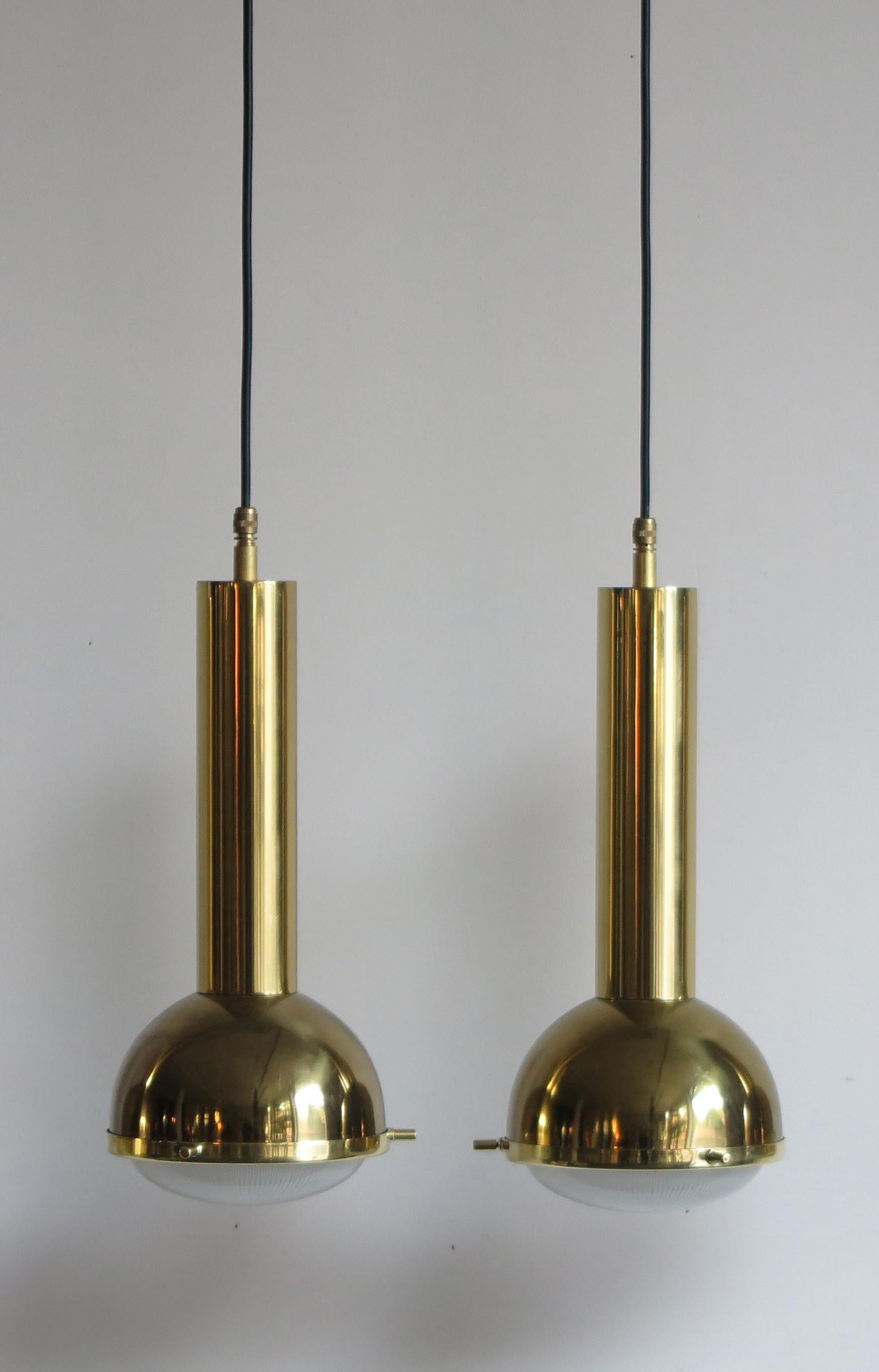 Brass Galassia Mid-Century Modern Design Italian Pendant Lamps, 1950s