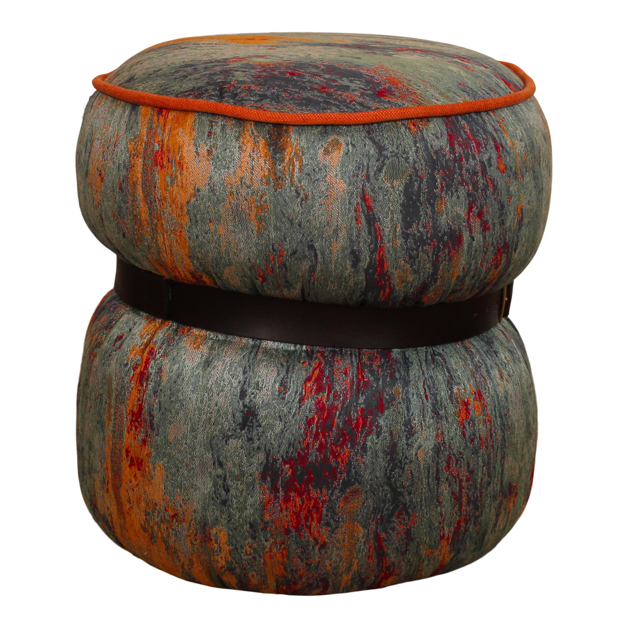 Post-Modern Galassia Ottoman by Italian Design Club, Upholstery by Peter Marino for Rubelli For Sale