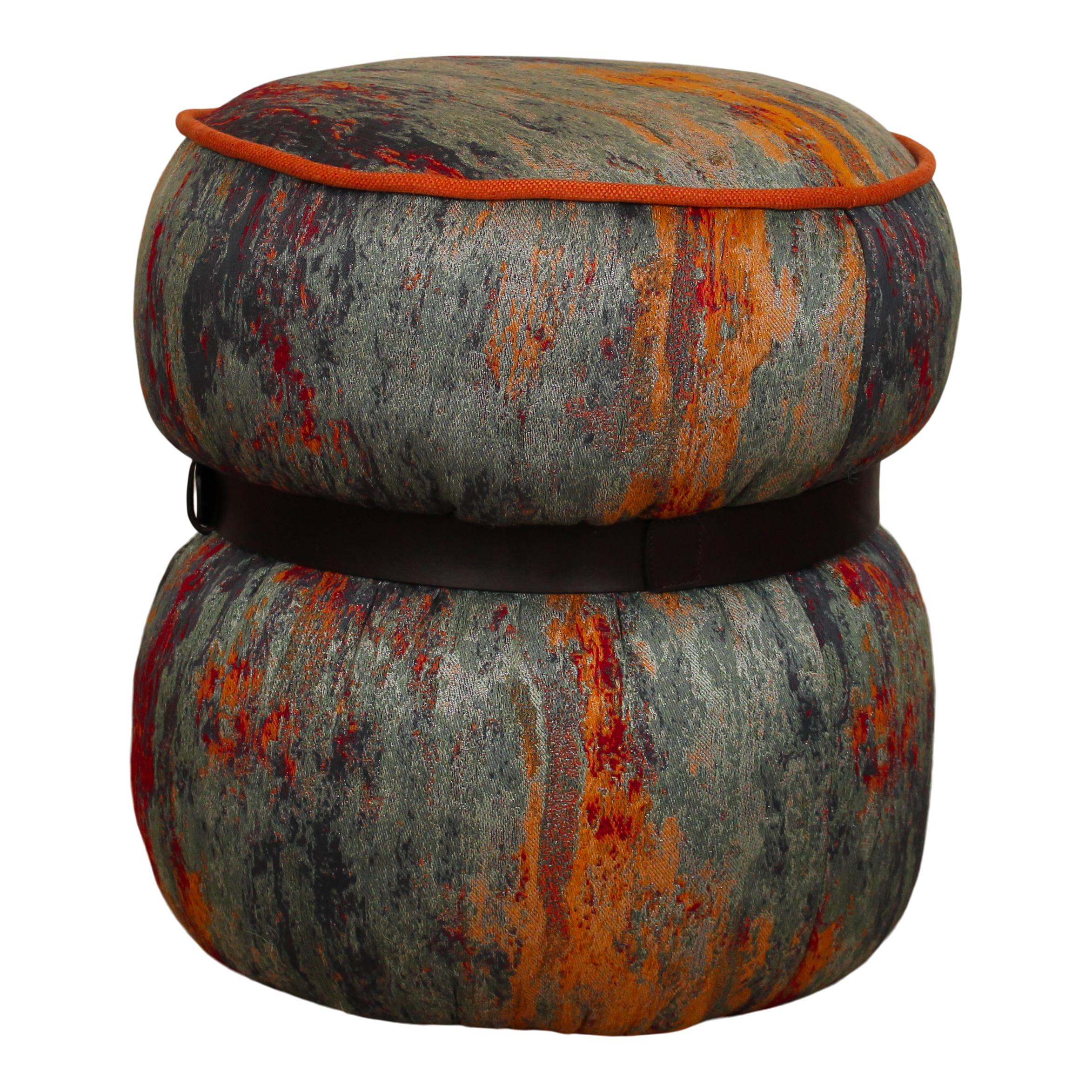 Contemporary Galassia Ottoman by Italian Design Club, Upholstery by Peter Marino for Rubelli For Sale