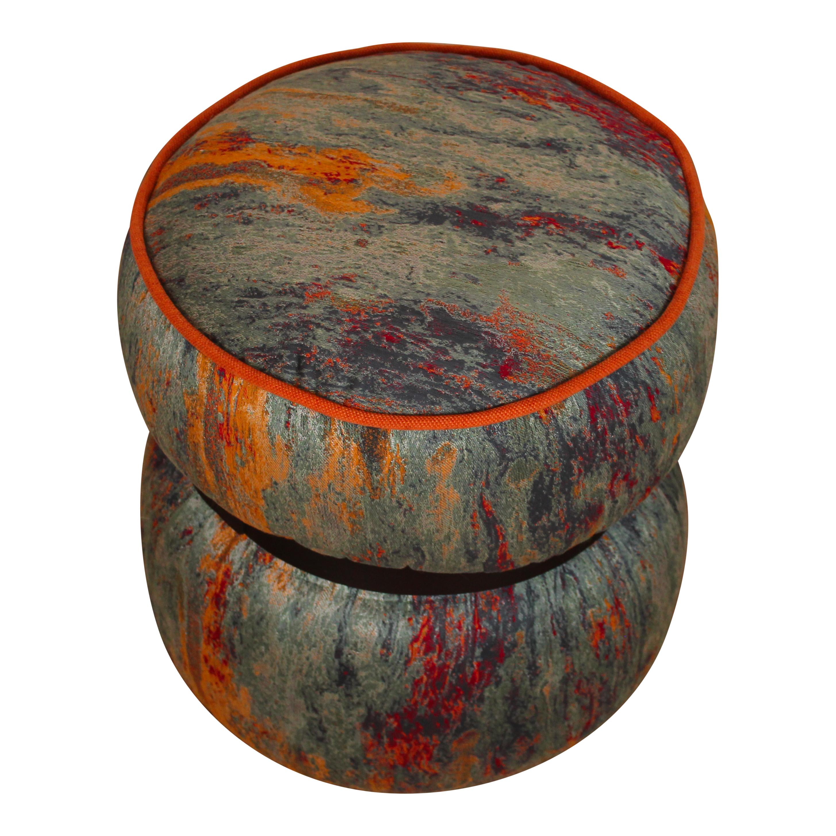 Leather Galassia Ottoman by Italian Design Club, Upholstery by Peter Marino for Rubelli For Sale