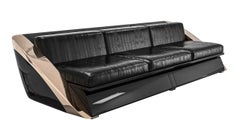 Sofá "Galata" de bronce, acero inoxidable y nogal Burl. Artesanía, Estambul