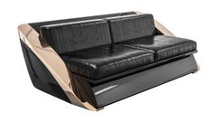 Sofá "Galata" de bronce, acero inoxidable y nogal Burl. Artesanía, Estambul