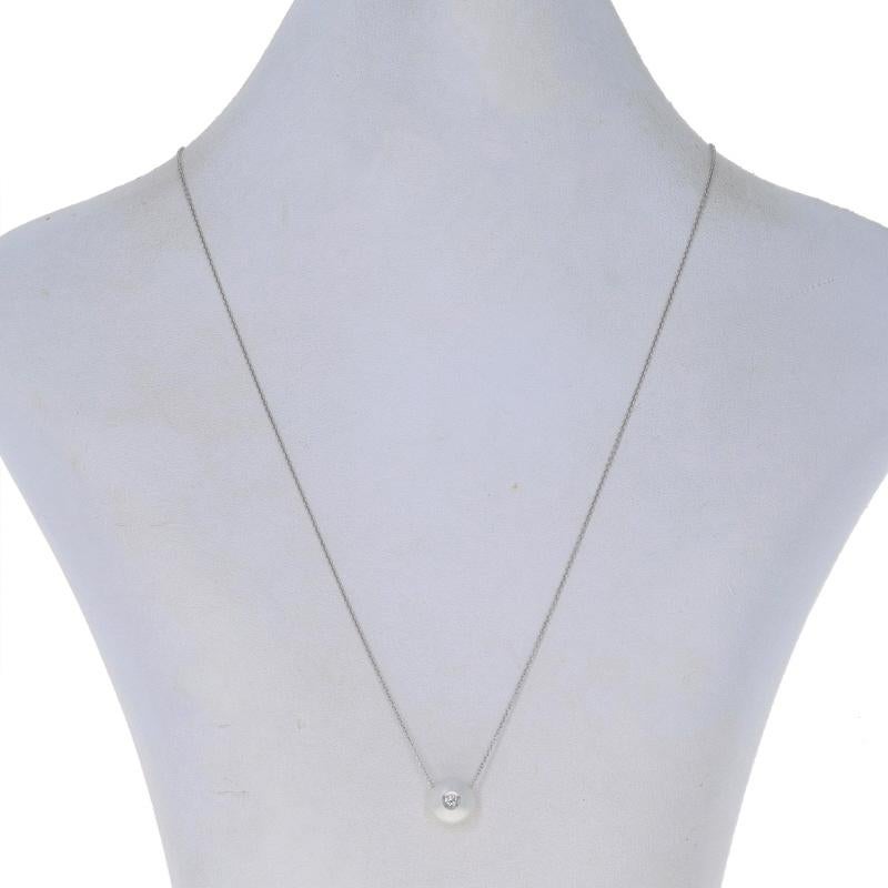 Bead Galatea Cultured Pearl & Diamond Pendant Necklace 18