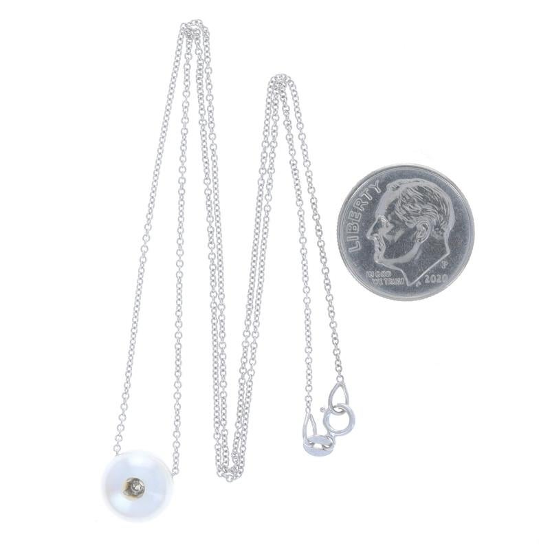 Galatea Cultured Pearl & Diamond Pendant Necklace 18