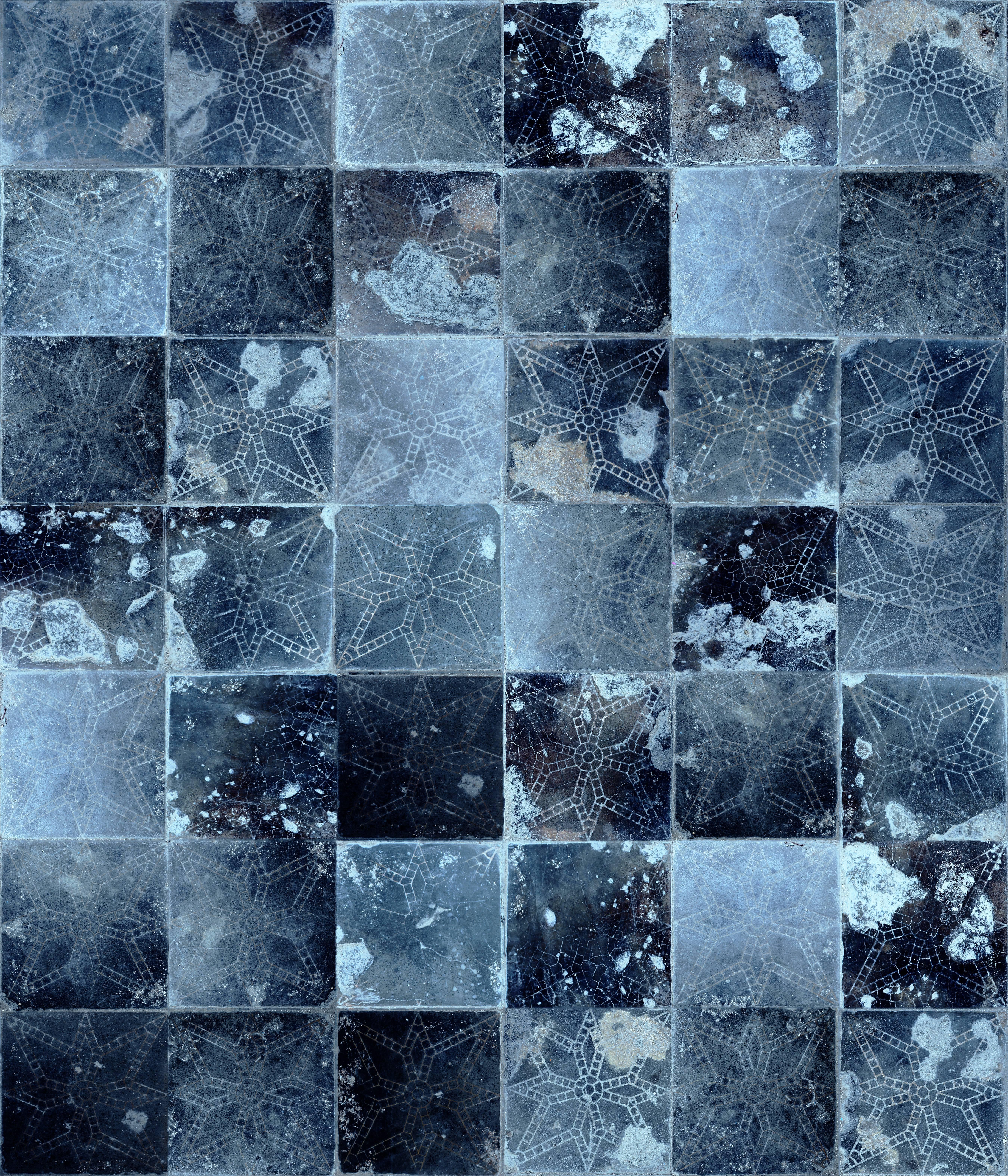 Contemporary Galaxia Tile Print Wallpaper in Supernova Colorway For Sale