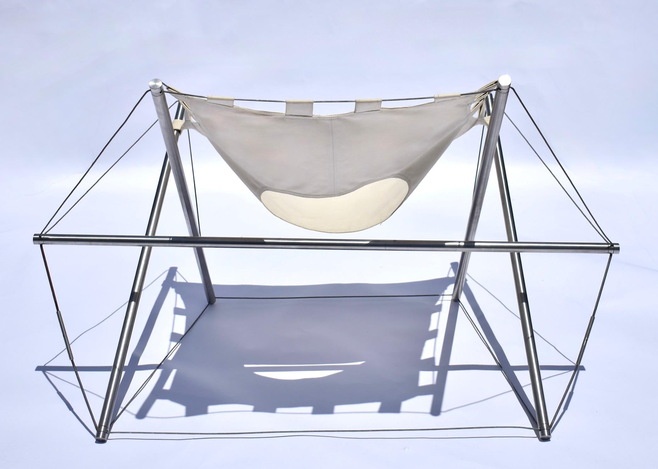 Silla Galaxie de Jacques Henri Varichon para Steiner Aluminio en venta