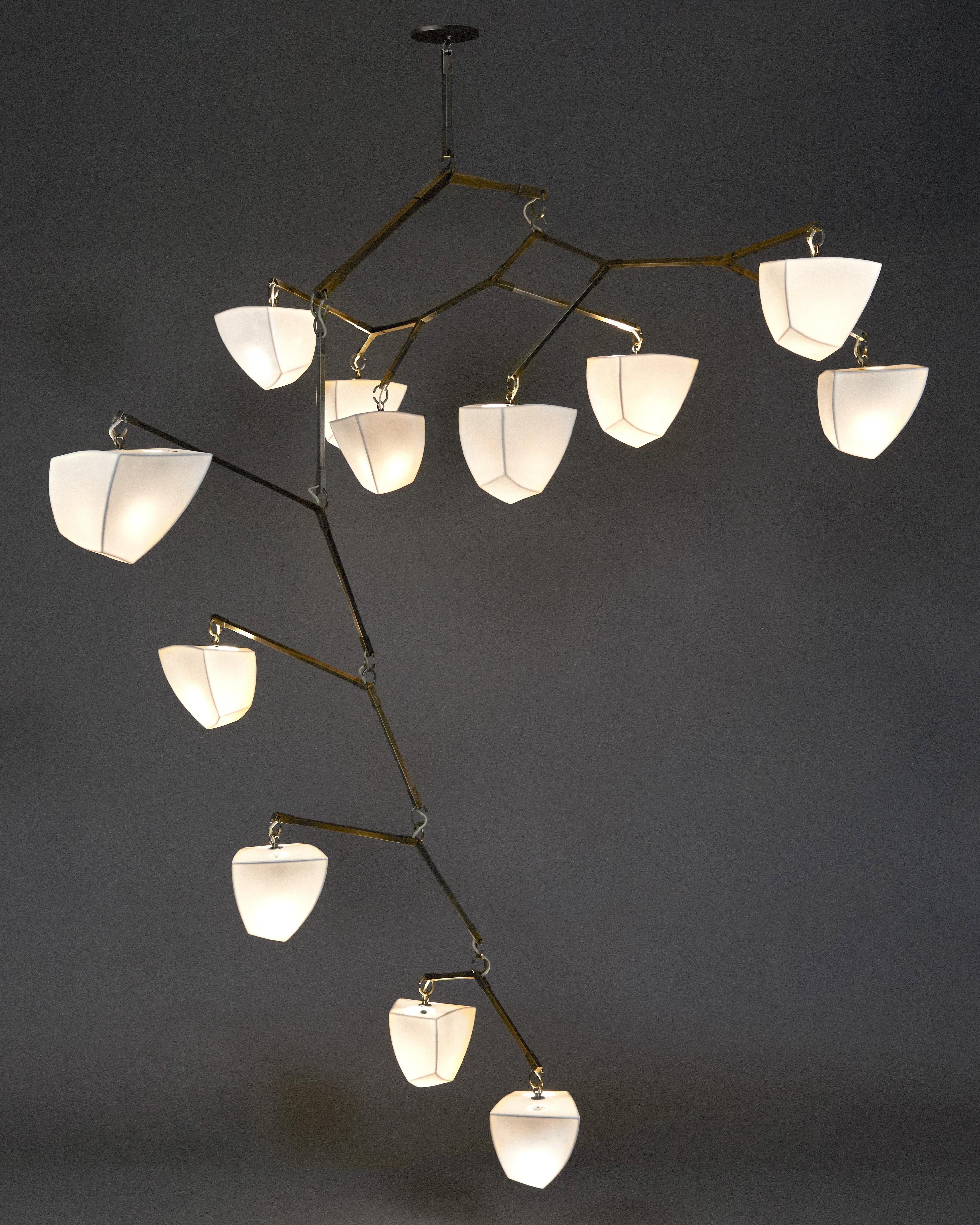 Contemporary Porcelain Galaxy 12: Mobile Chandelier, handmade by Andrea Claire Studio For Sale