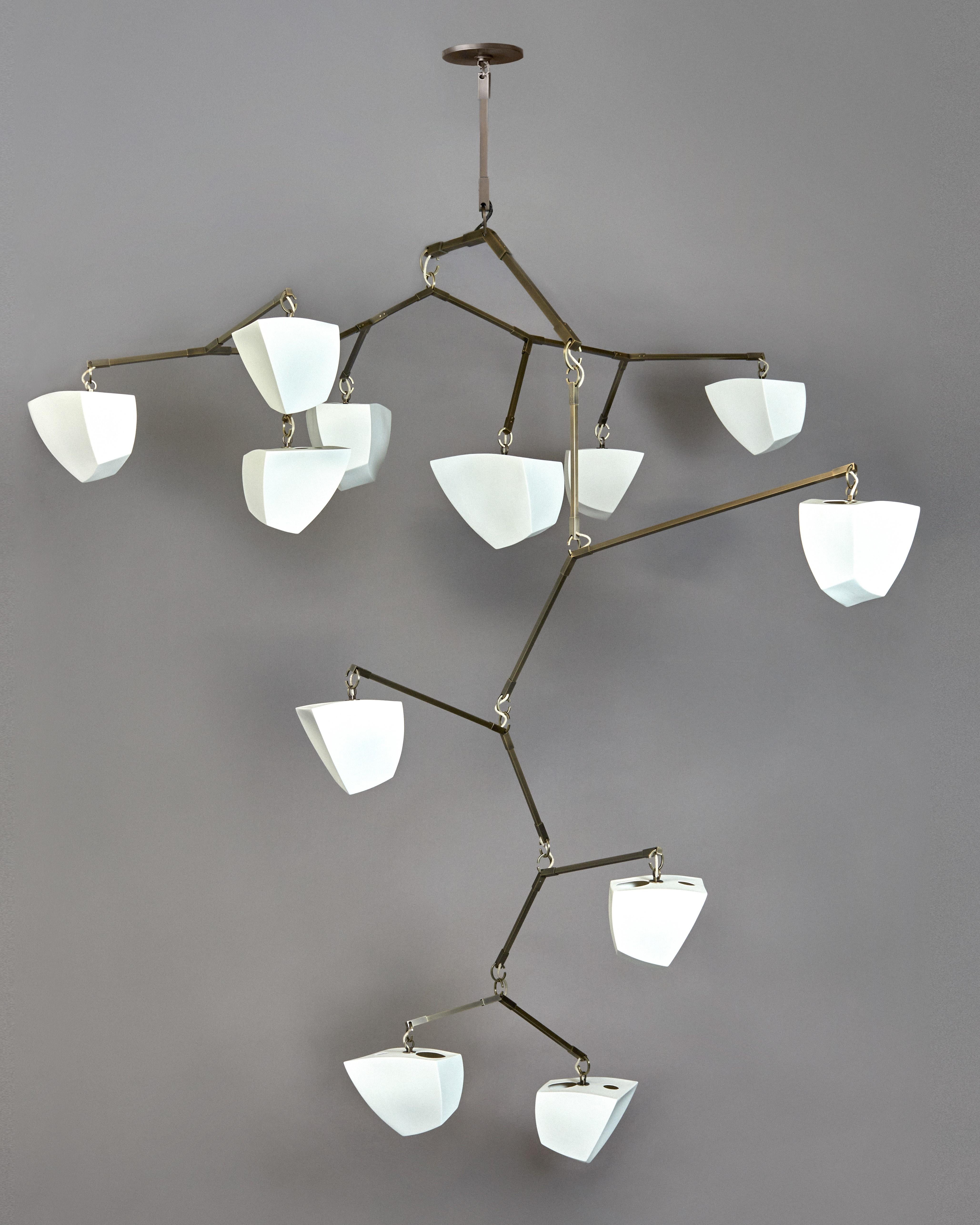 Porcelain Galaxy 12: Mobile Chandelier, handmade by Andrea Claire Studio For Sale 1