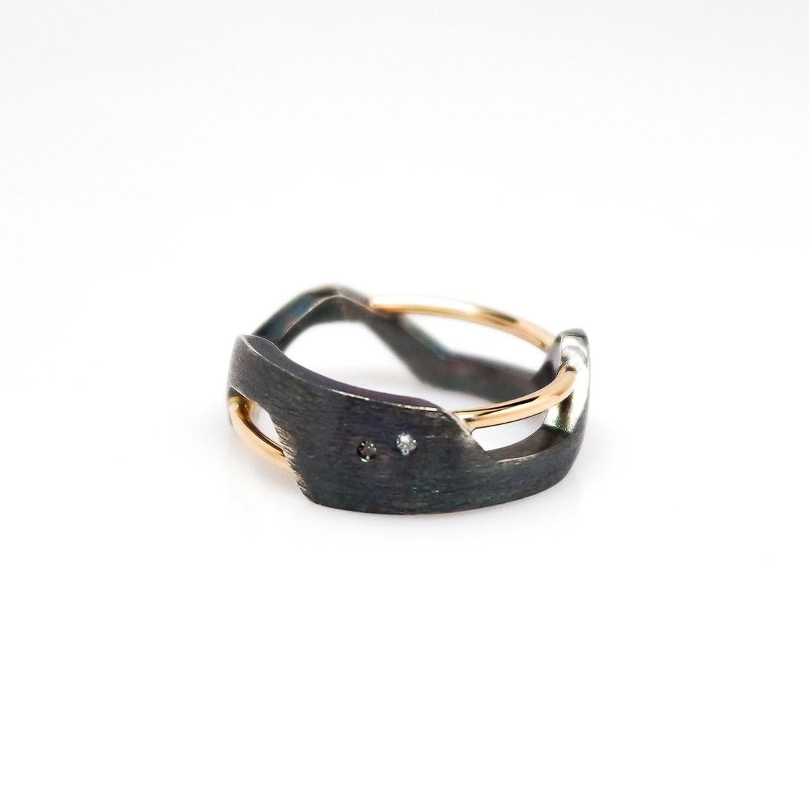 For Sale:  Galaxy 14K Sterling Silver Diamond Ring by TIN HAUS 4