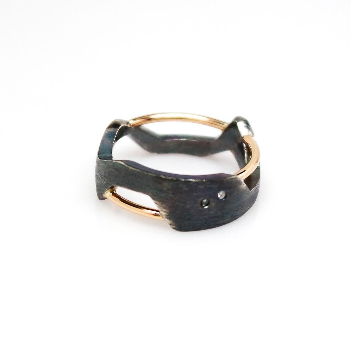 For Sale:  Galaxy 14K Sterling Silver Diamond Ring by TIN HAUS 5