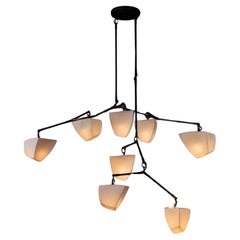 Galaxy 8 / Porcelain & Brass Mobile Chandelier Handmade by Andrea Claire Studio