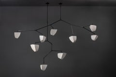 Galaxy 9 / Hanji & Brass Mobile Chandelier Handmade by Andrea Claire Studio