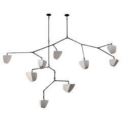 Galaxy 9 / Hanji & Brass Mobile Chandelier Handmade by Andrea Claire Studio