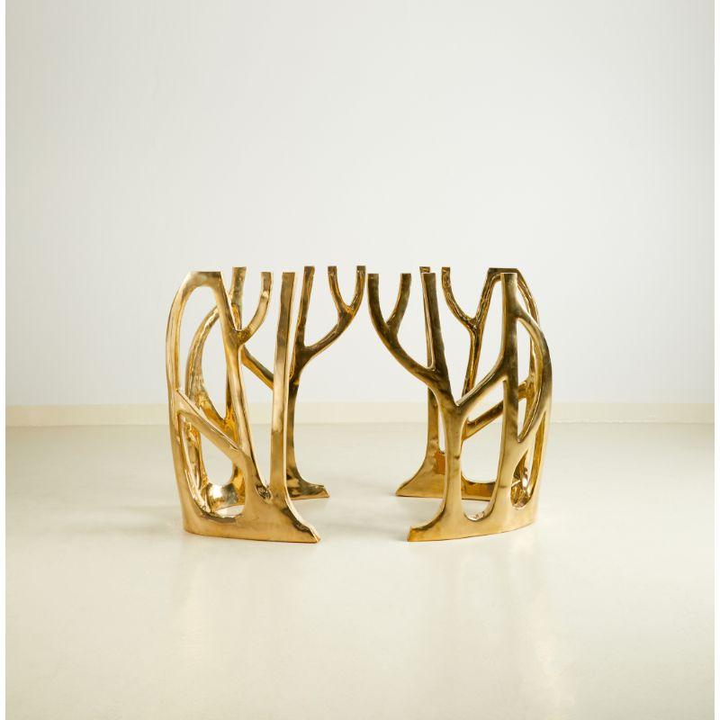 Post-Modern Brass Sculptural Galaxy Console Table by Misaya For Sale