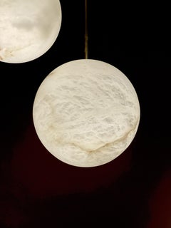 Galaxy Contemporary Italian Alabaster Marble Globe Chandelier