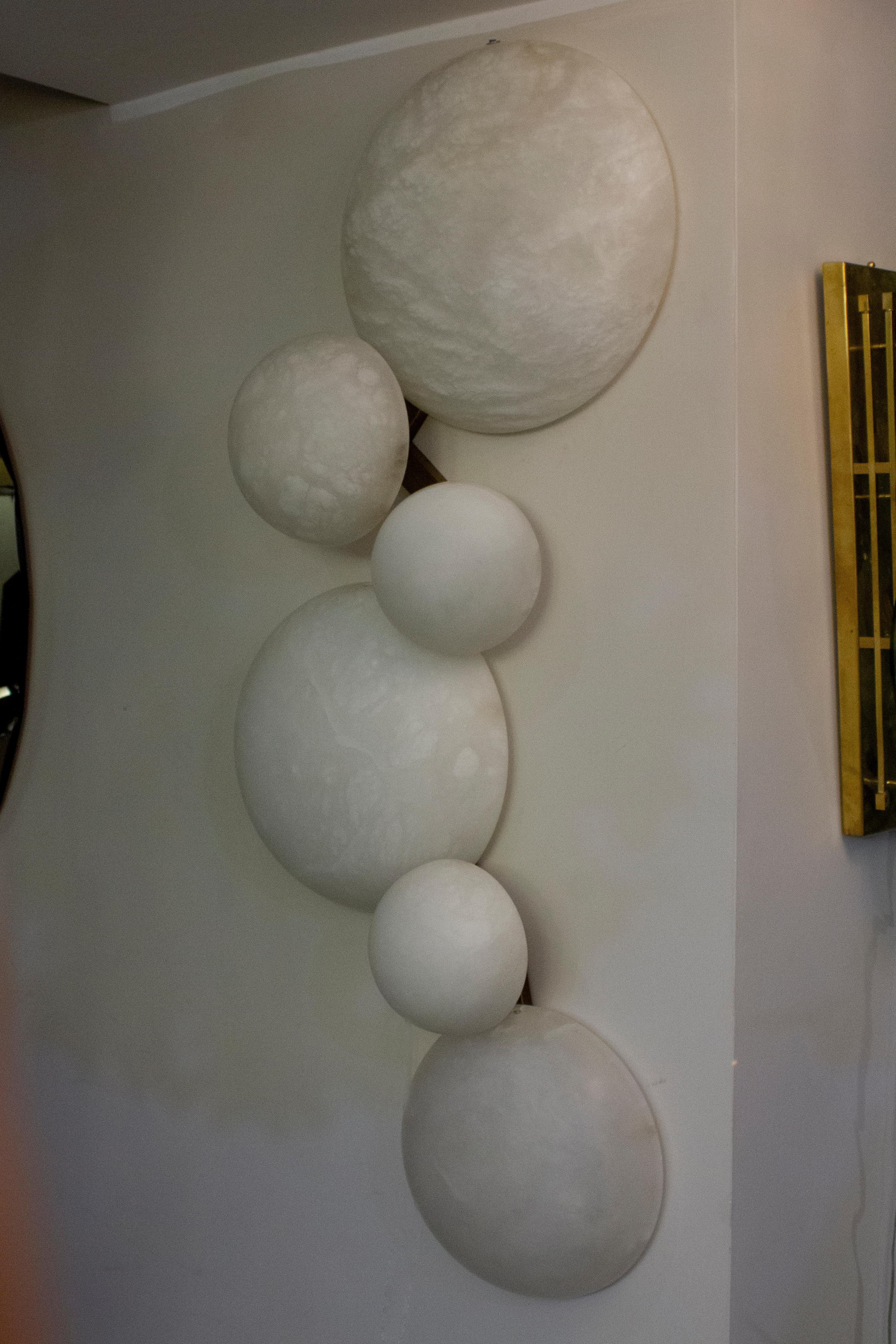Galaxy, lampade da parete o applique contemporanee in marmo alabastrino in vendita 11