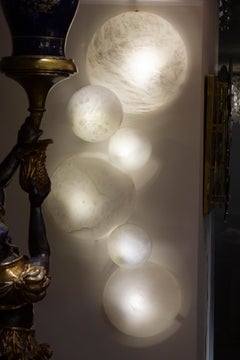 Galaxy Contemporary Italian Alabaster Marble Globe Wall Lights or Sconces