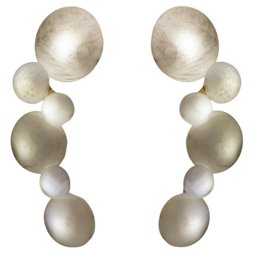 Galaxy Contemporary Italian Alabaster Marble Globe Wall Lights or Sconces