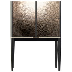 Copper And Stainless Steel Contemporary Rosette Drinks Cabinet By