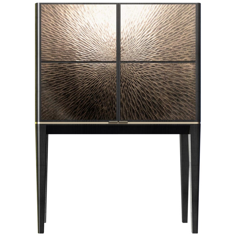 Davidson S Modern Galaxy Drinks Cabinet In Sycamore Black And