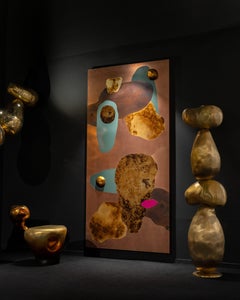 Galaxy I Wall Panel with Copper and 3D Cast Brass