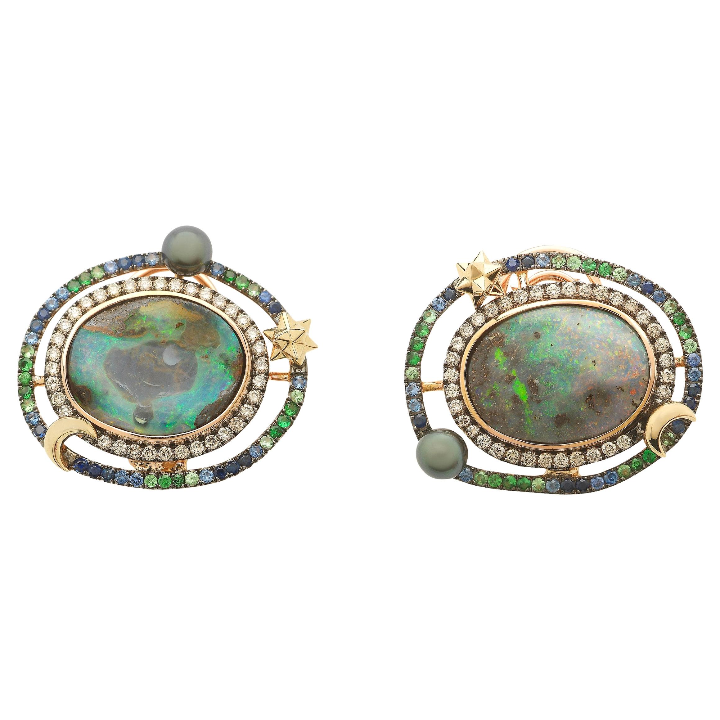 orbis dip earring / gold|black main image 0