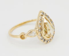 Galaxy Pear Rose Cut Color Diamond Ring