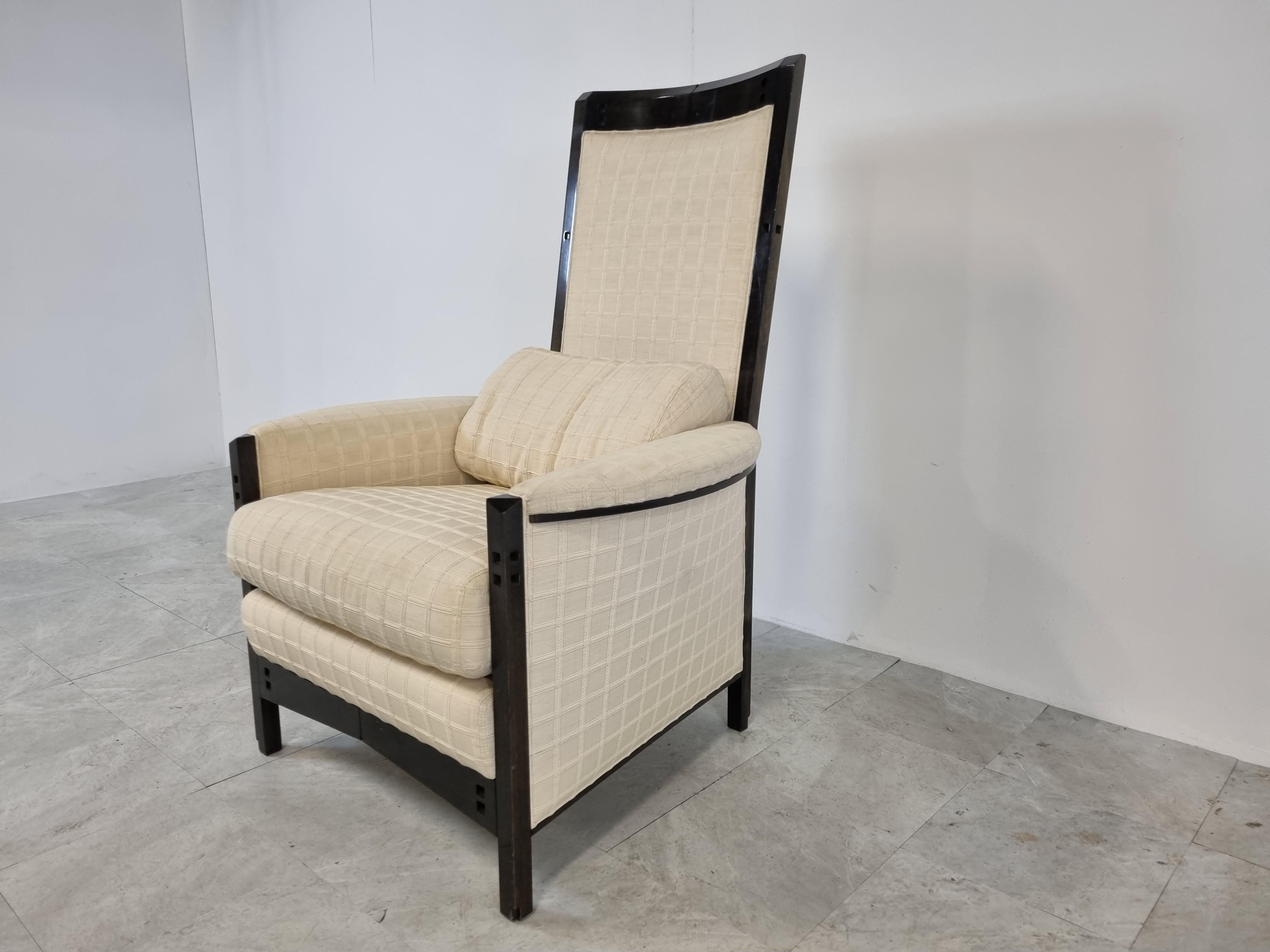 Italian Galaxy Peggy Highback Armchair by Umberto Asnago, 1980s For Sale