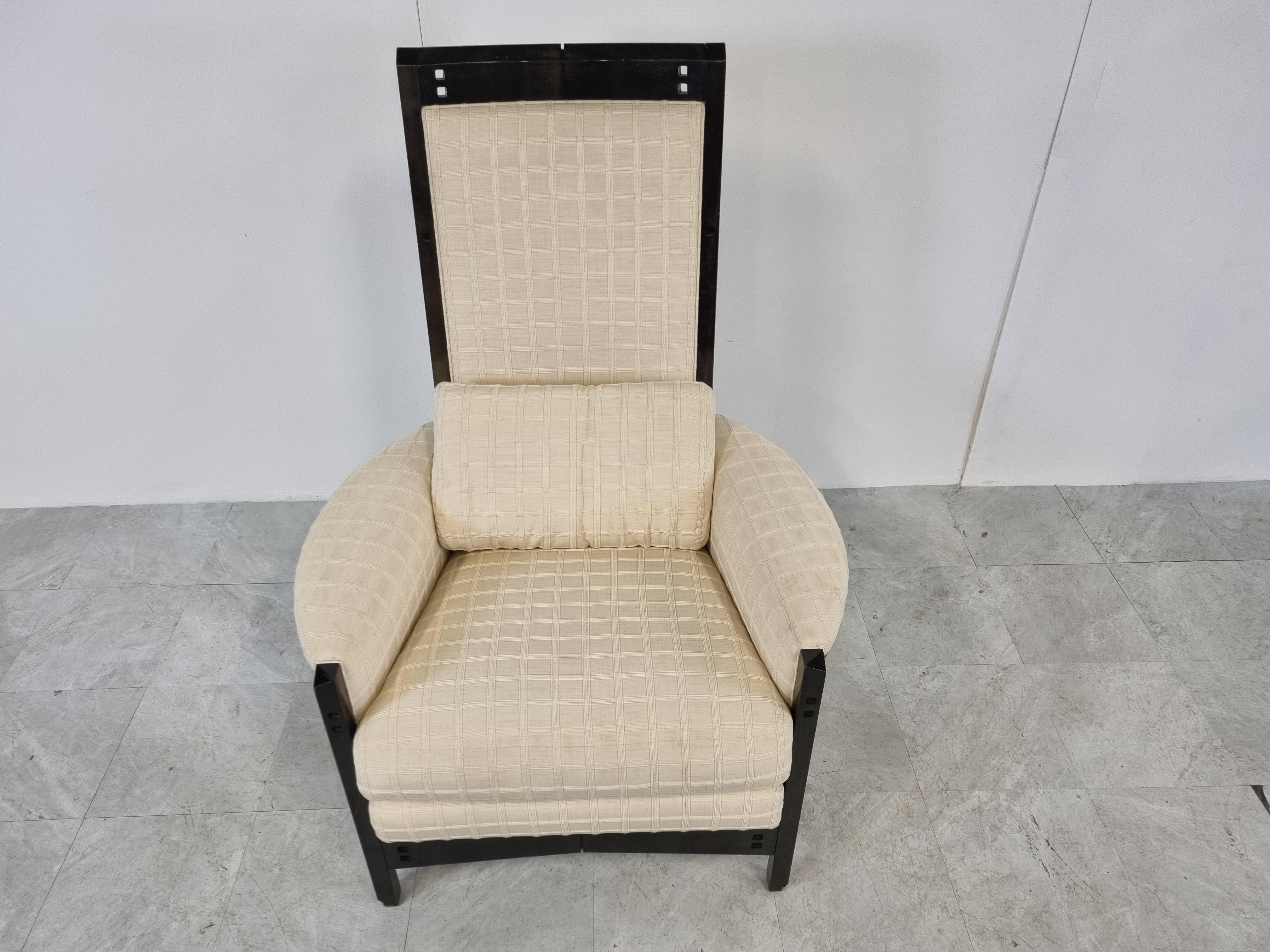 Galaxy Peggy Highback Armchair by Umberto Asnago, 1980s In Good Condition For Sale In HEVERLEE, BE