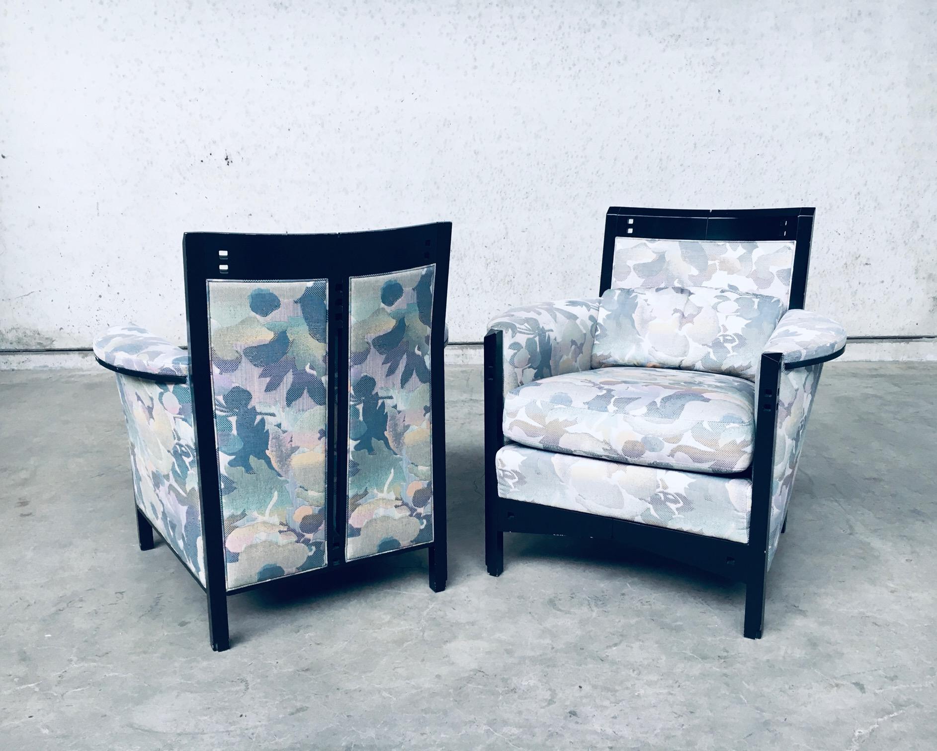Lacquered Galaxy 'Peggy' Low Armchair Set by Umberto Asnago for Giorgetti, Italy, 1990's For Sale