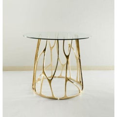 Skulpturaler runder Galaxy-Esstisch aus Messing von Misaya