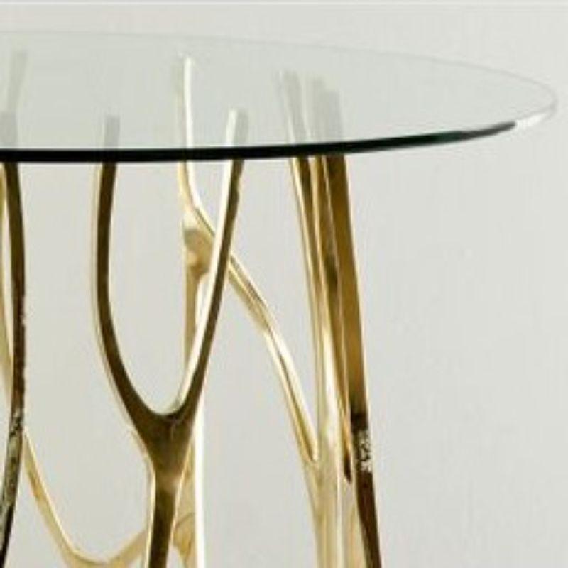 Table de salle à manger ronde Galaxy sculpturale en laiton de Misaya Neuf - En vente à Geneve, CH