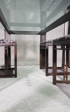 Galaxy set Giorgetti Table and chairs exclusive upholstering, designed by Asnago