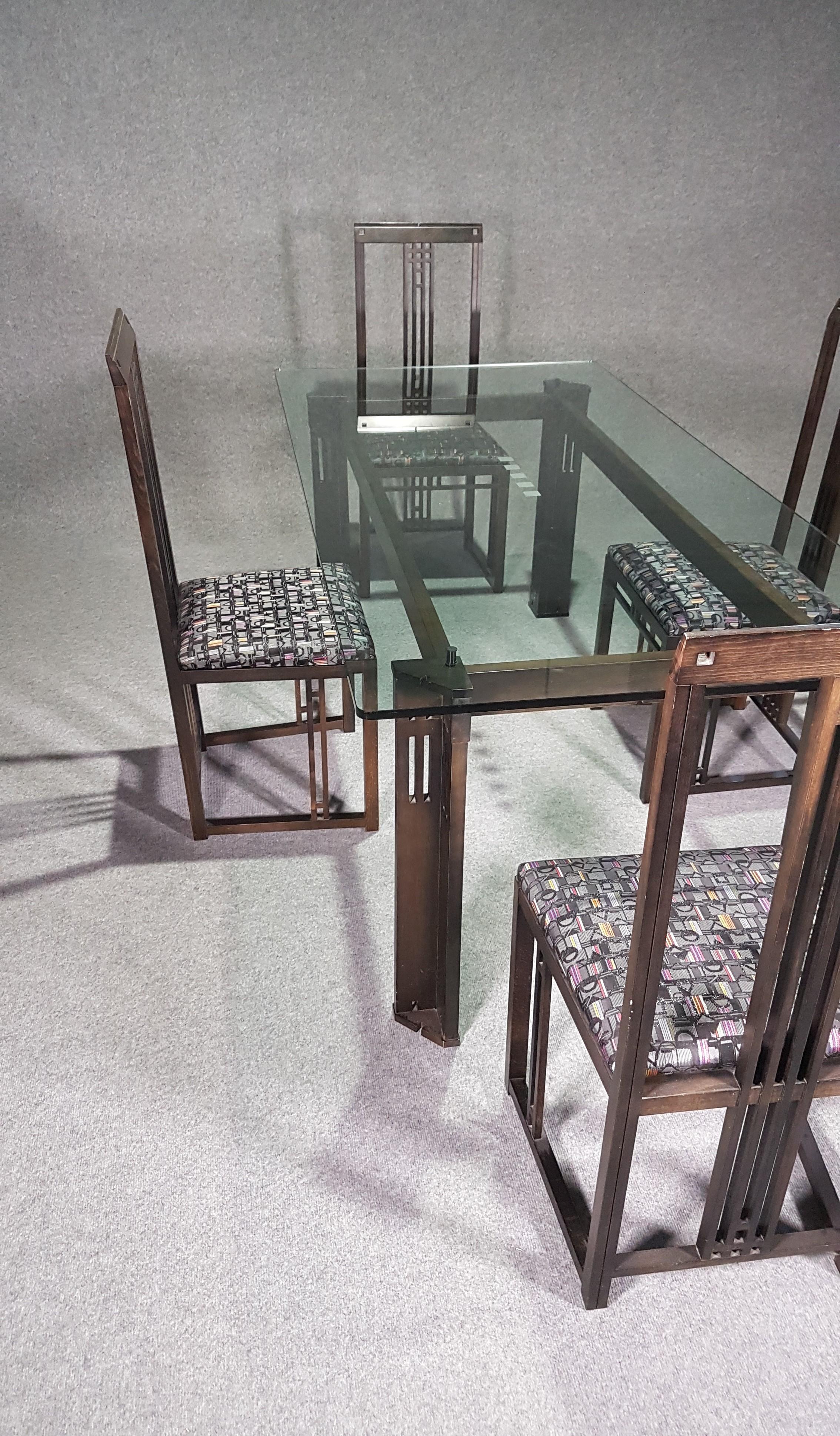 Ensemble Galaxy Giorgetti, tapisserie exclusive de tables et de chaises, conçue par Asnago Bon état - En vente à WEERT, NL