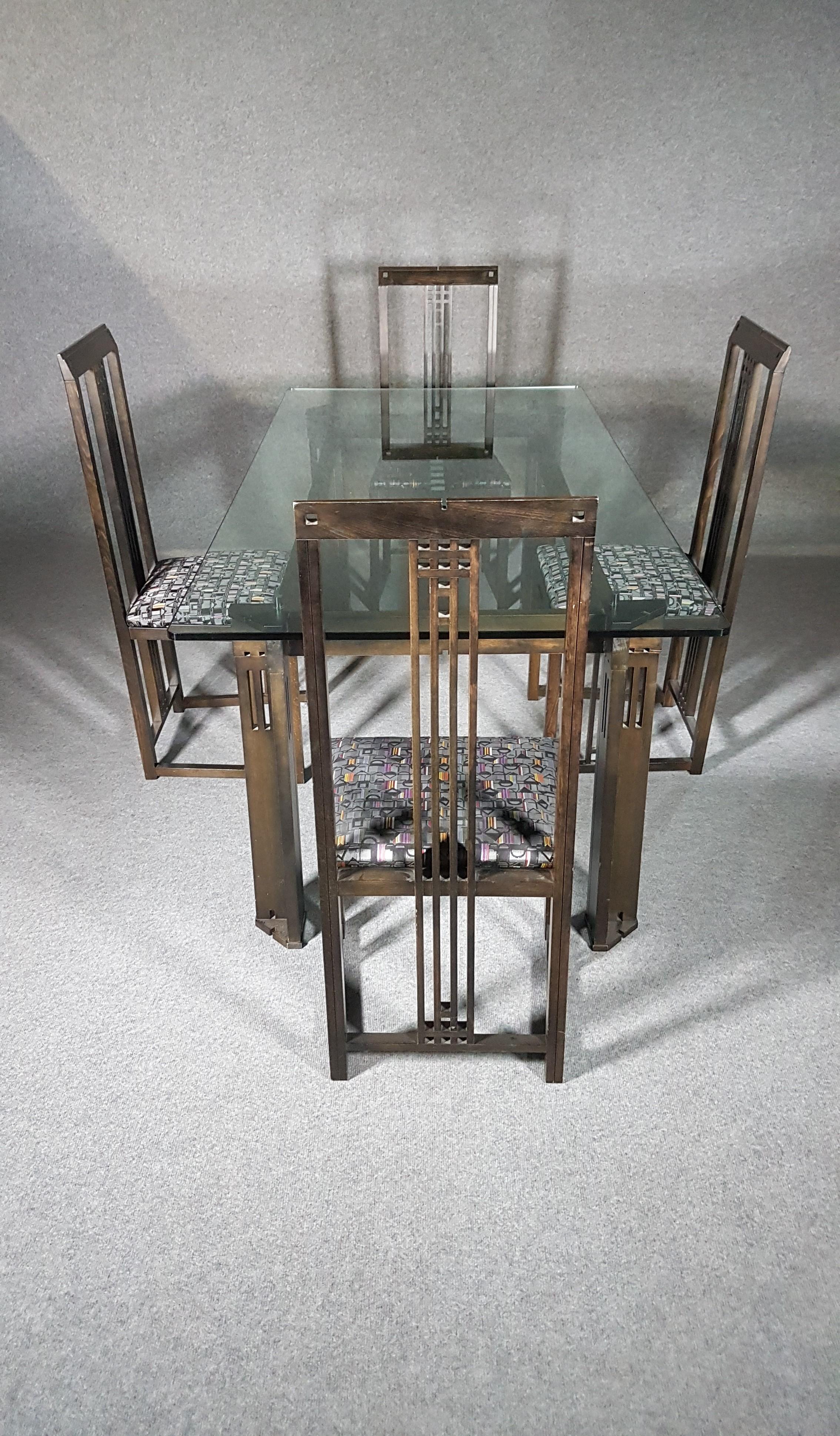Fin du 20e siècle Ensemble Galaxy Giorgetti, tapisserie exclusive de tables et de chaises, conçue par Asnago en vente