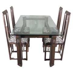 Giorgetti-Tisch und Stühle mit Galaxy-Fassung und exklusiver Polsterung, entworfen von Asnago