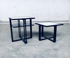 Juego de mesas auxiliares cuadradas Galaxy de Umberto Asnago para Giorgetti, Italia, años 80
