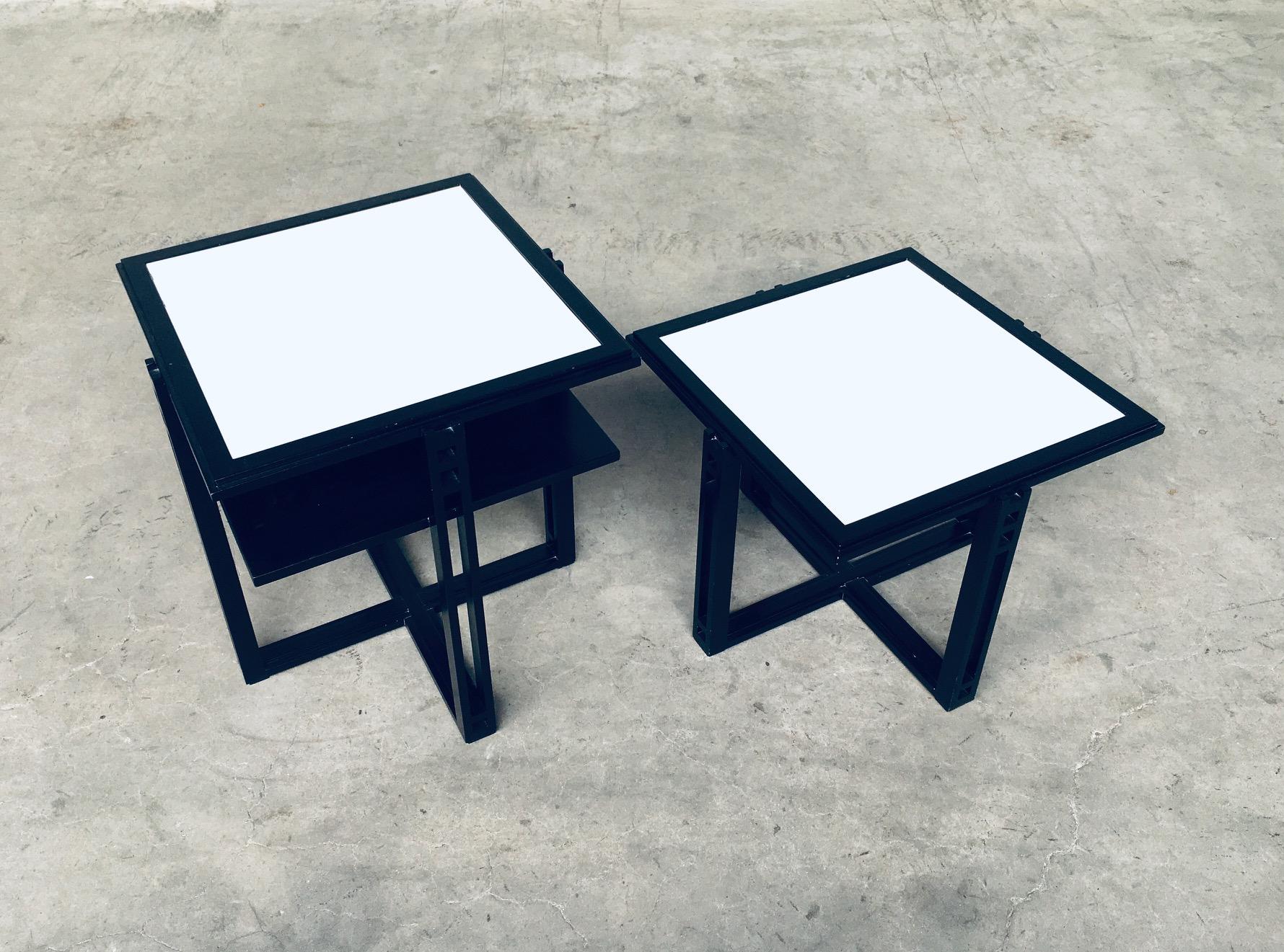 Italian Galaxy Square Side Table Set by Umberto Asnago for Giorgetti, Italy, 1980's