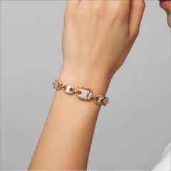 Galaxy Thread 14K (or 18k upon request) Yellow Gold Diamond Link Bracelet