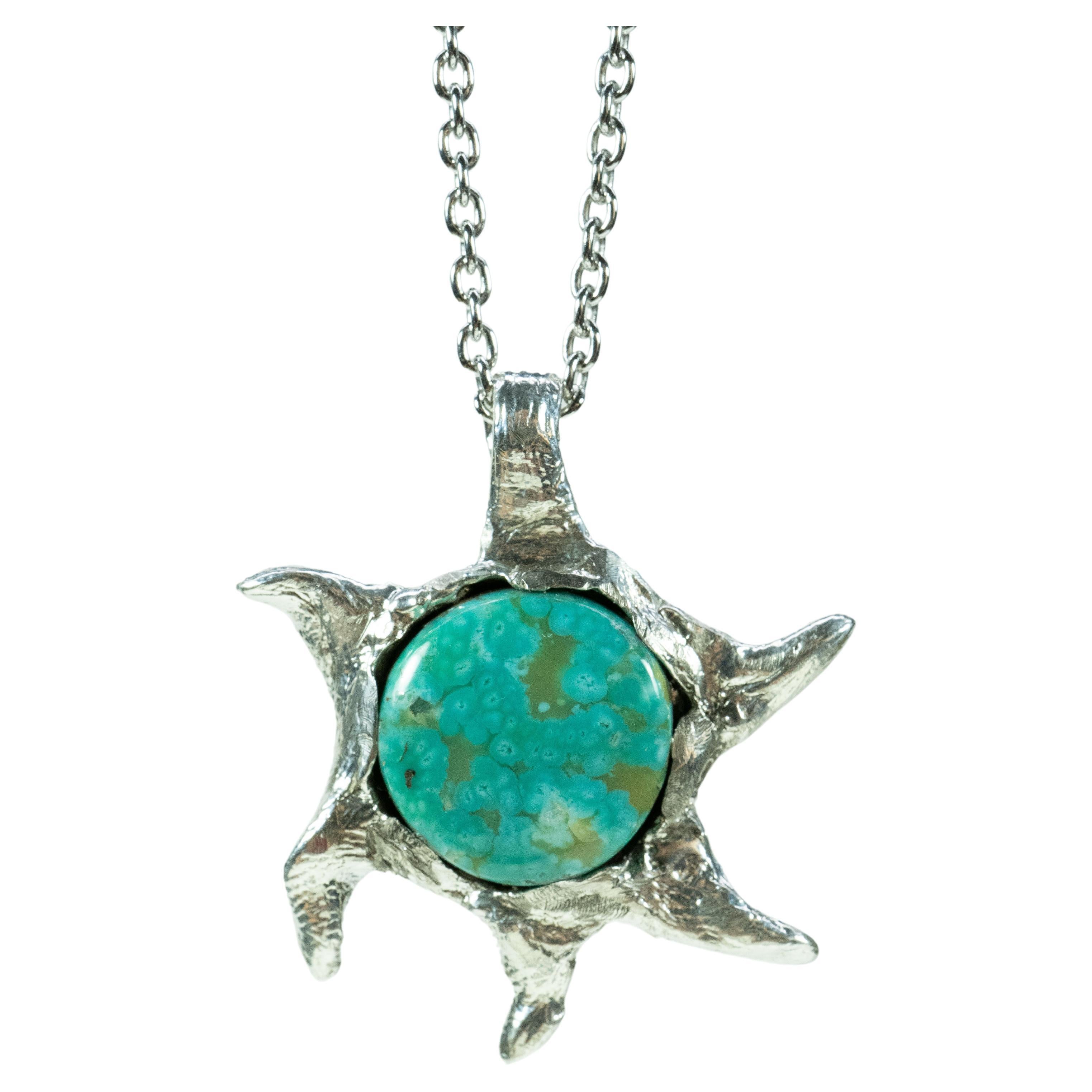 Galaxy (Turquoise, Sterling Silver Pendant) by Ken Fury For Sale