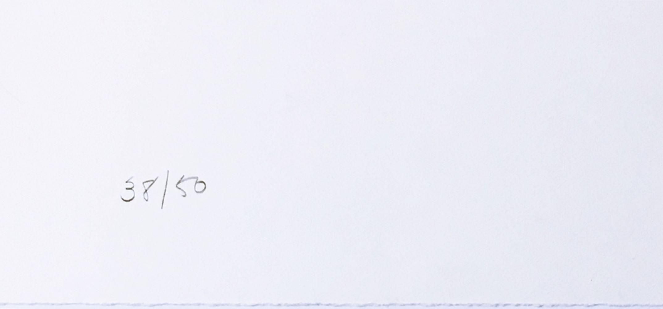 Gael Stack
Ohne Titel, aus der Mappe Kunst gegen AIDS, 1988
Holzschnitt auf Papier mit Büttenrand. Handsigniert. Nummeriert. Blindstempel von Druckerei und Verlag. Ungerahmt.
Handsigniert und nummeriert auf dem unteren Recto (Vorderseite) mit