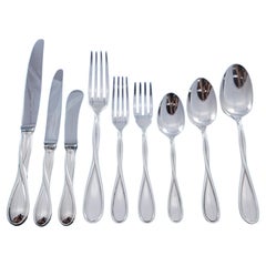 Galea by Christofle France Sterling Silver Flatware Service for 4 Set 35 pieces