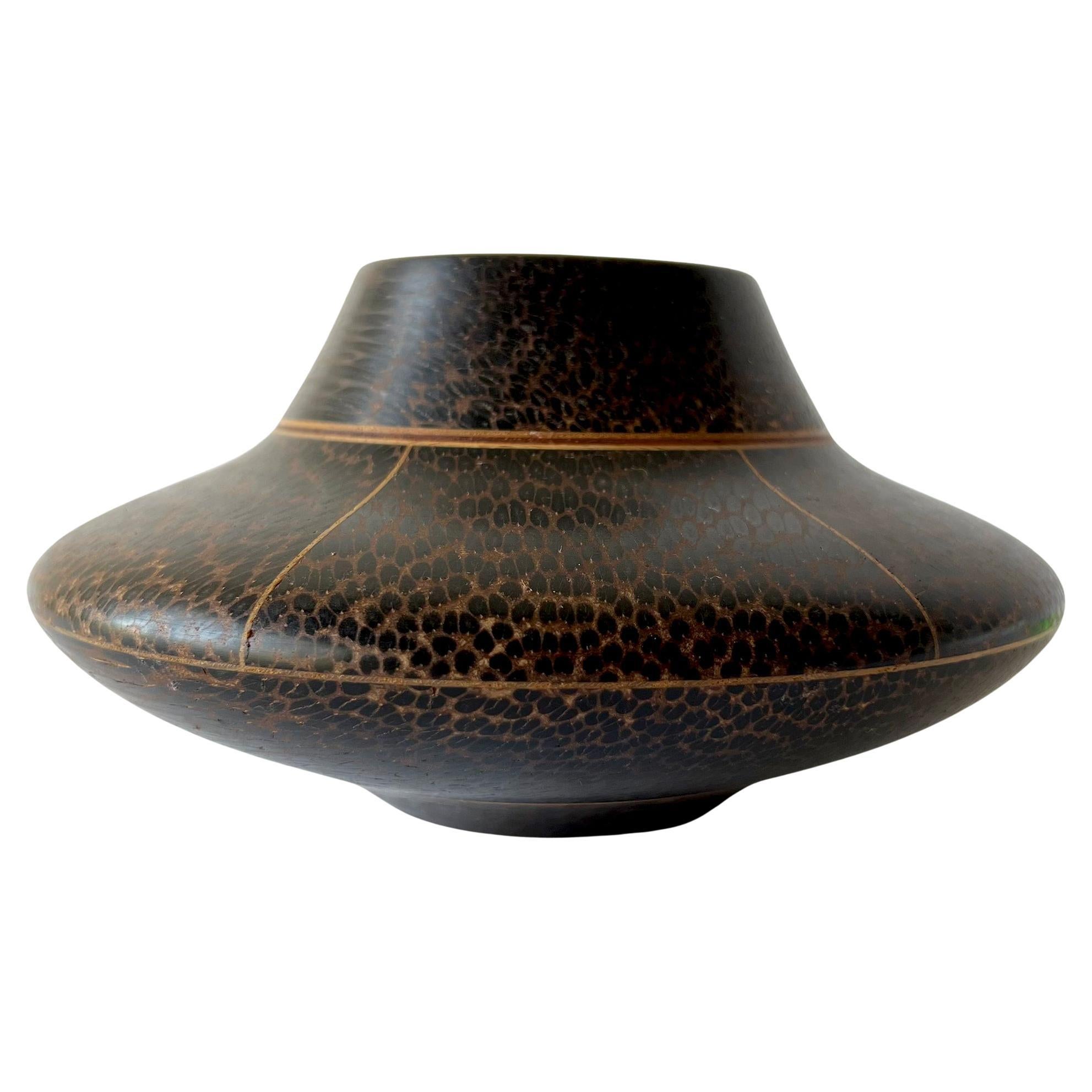 Galen Carpenter Black Palm Maple Hand Turned Vase For Sale