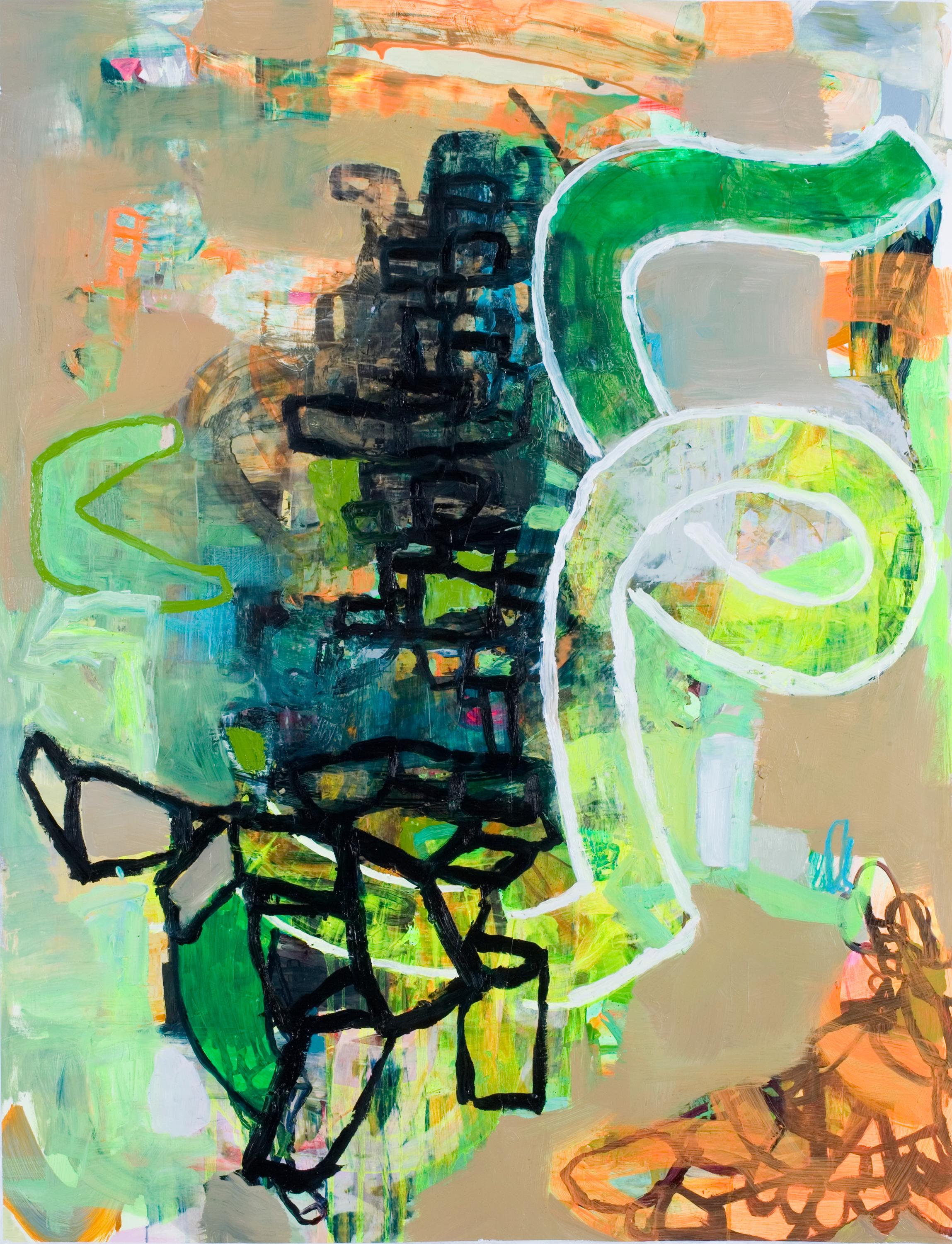 Galen Cheney Abstract Painting - Green Heart