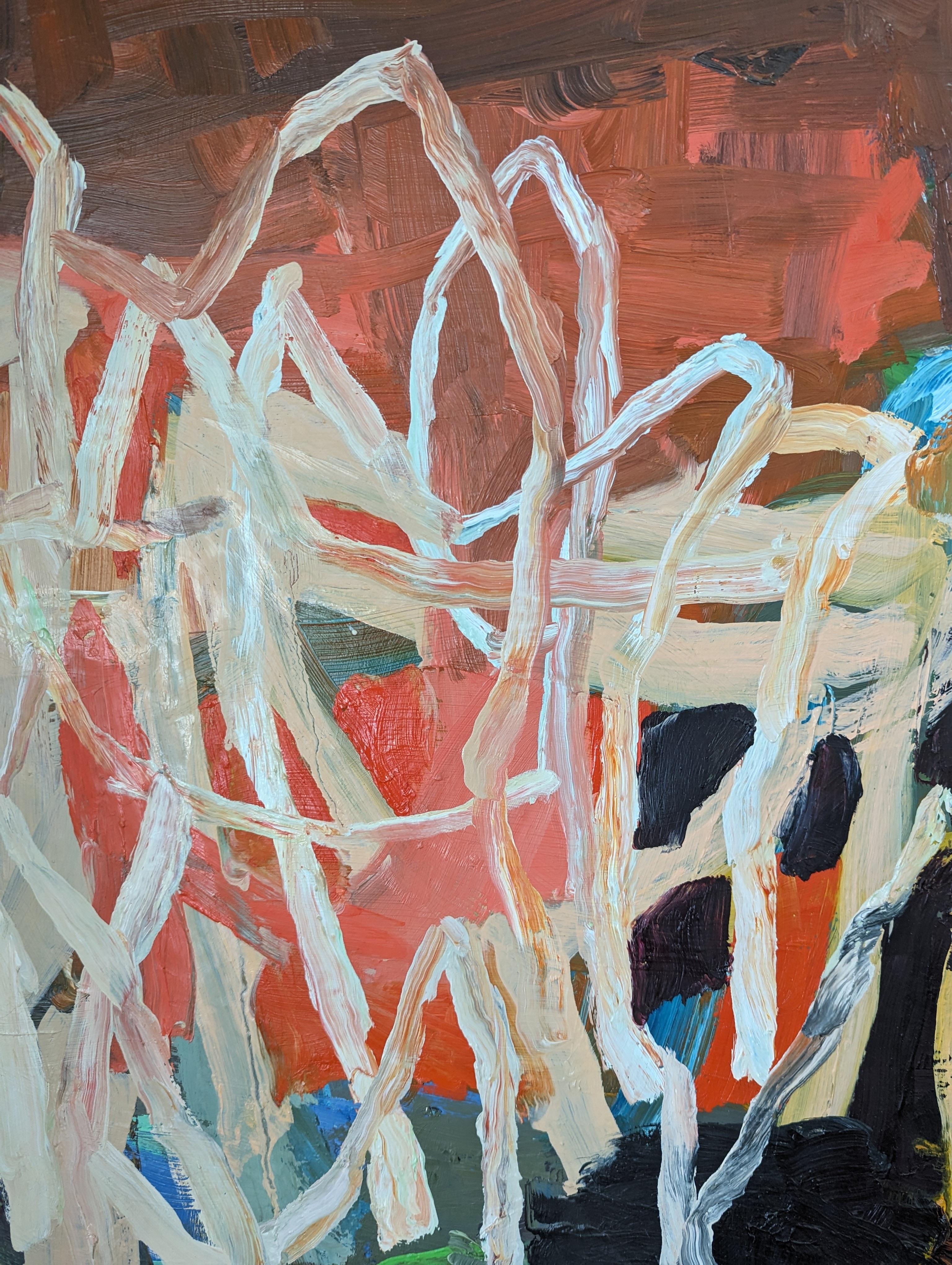 Orangenschwarm (Abstrakt), Painting, von Galen Cheney