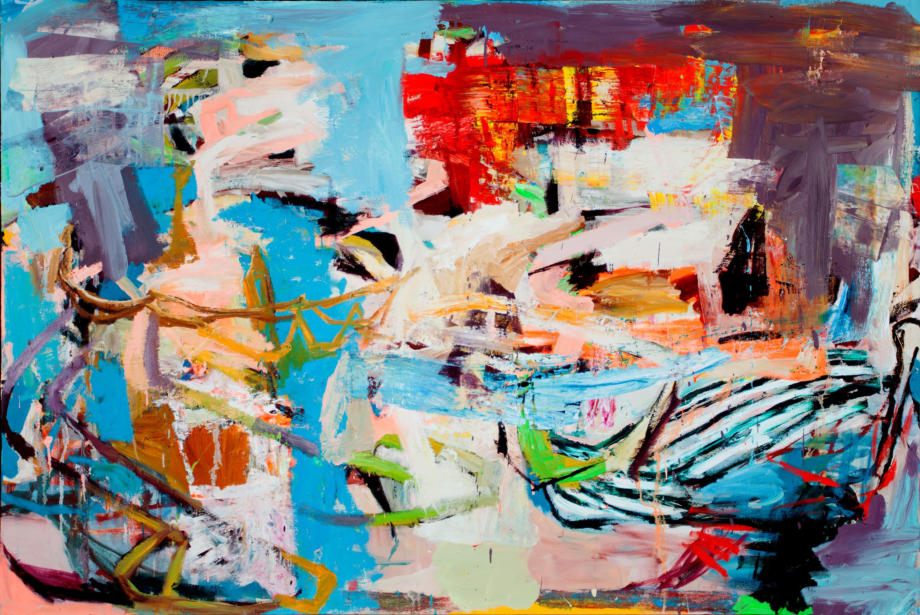 Galen Cheney Abstract Painting - What Happened to the Duck