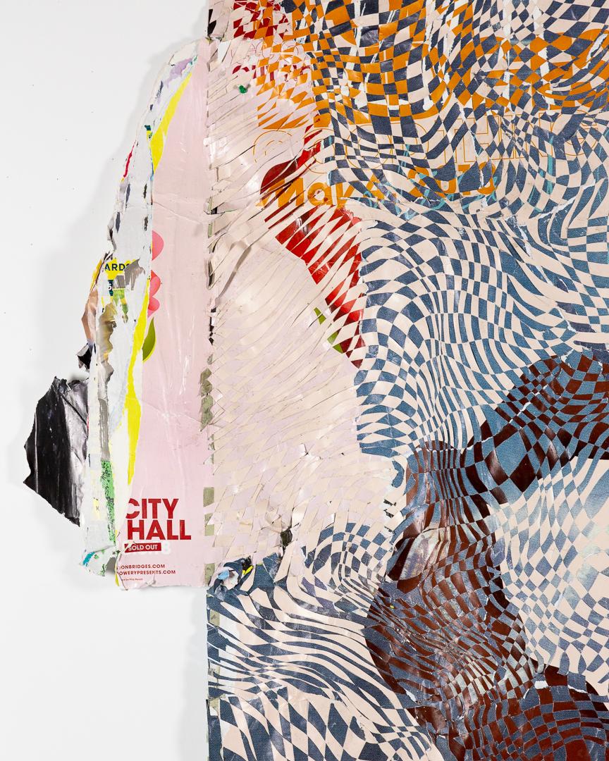 Galen Gibson Cornell

Good Thing, Wasteland

72” x 60”

Found street-posters from New York City, sliced and woven

2022