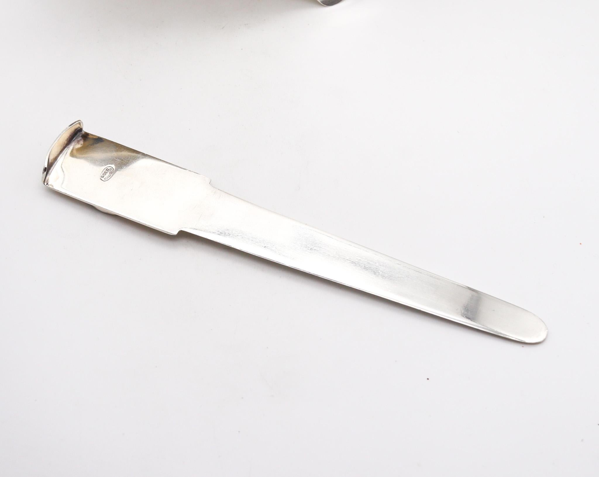 Galena Modernistisches, einzigartiges Medaillon-Schreibtisch-Set aus massivem .925 Sterlingsilber, Galena, 1970 im Zustand „Gut“ im Angebot in Miami, FL