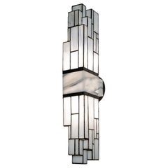 Galena, Brass, Marble, Glass Contemporary Wall Sconce, Kalin Asenov