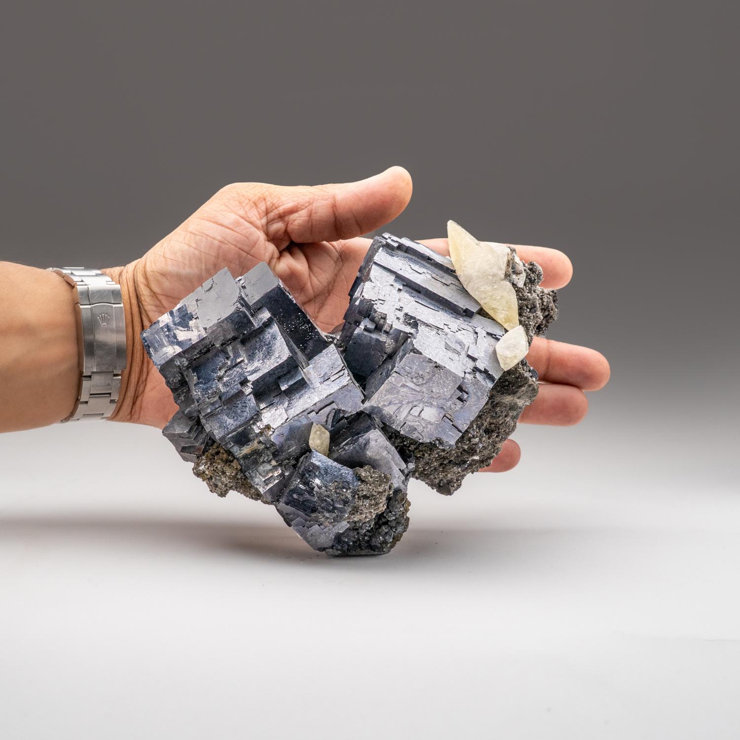 Galena con calcite su calcopirite dalla miniera di Sweetwater, A. Reynolds & Co. In condizioni Nuovo in vendita a New York, NY